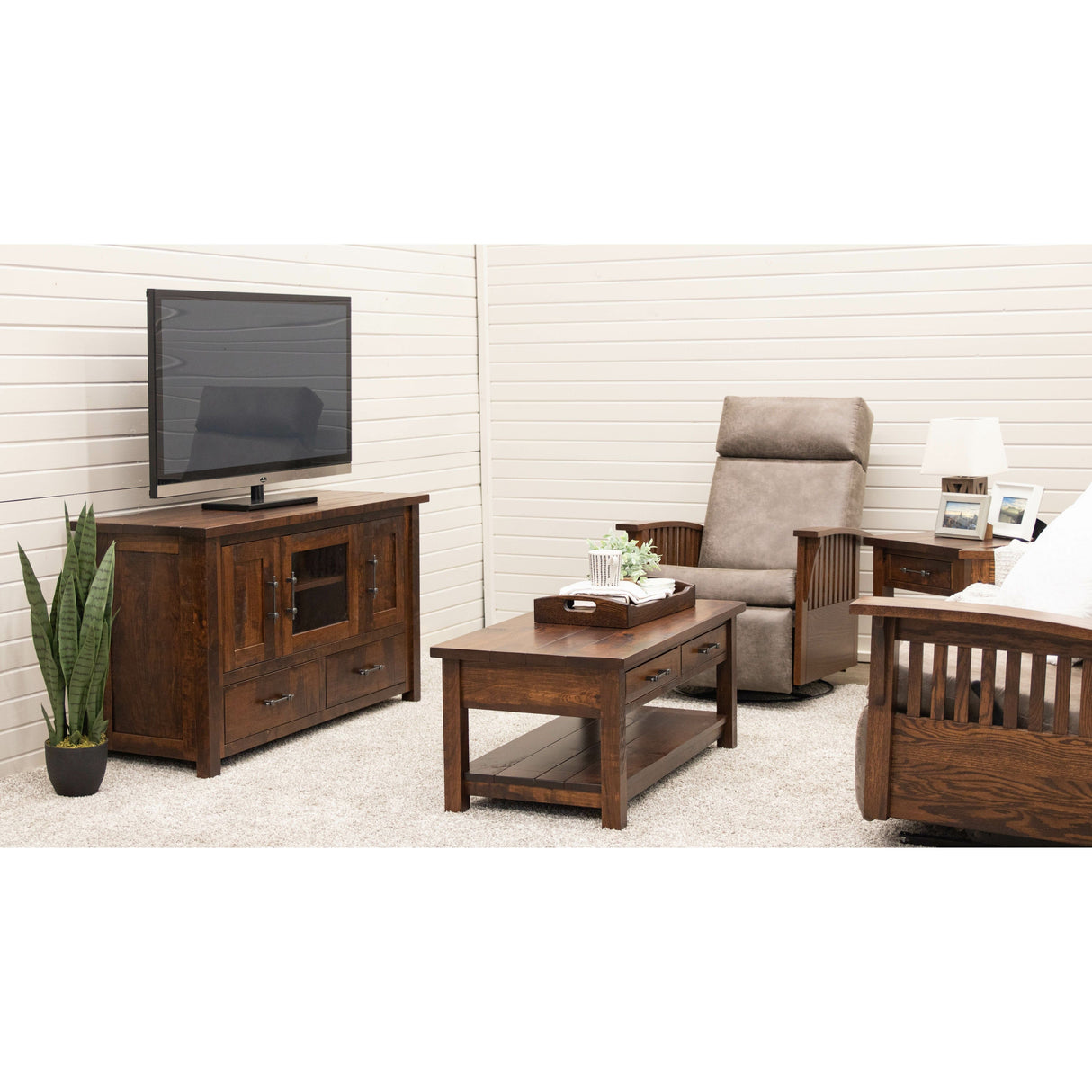 Mission Swivel Glider Recliner with Wood Arms | 1072-B