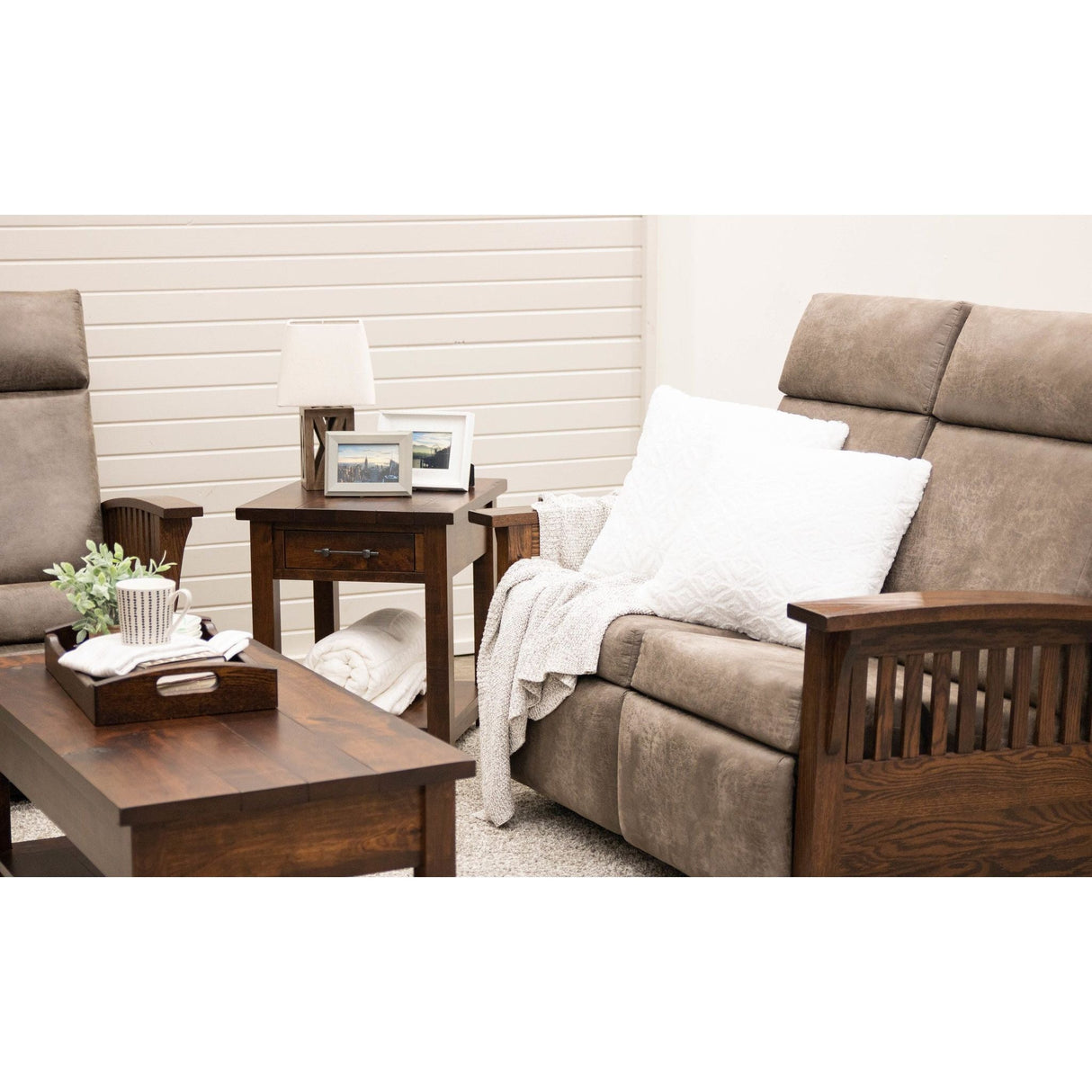 Arcadia Cherry Wood Large Square Open End Table | ASB