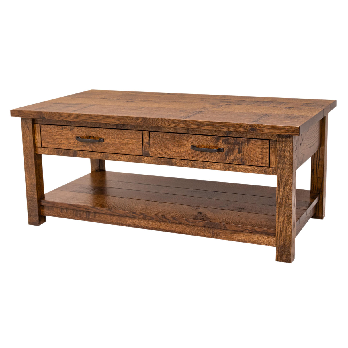 Arcadia Quarter Sawn White Oak Wood Rectangle Open Coffee Table | ASB