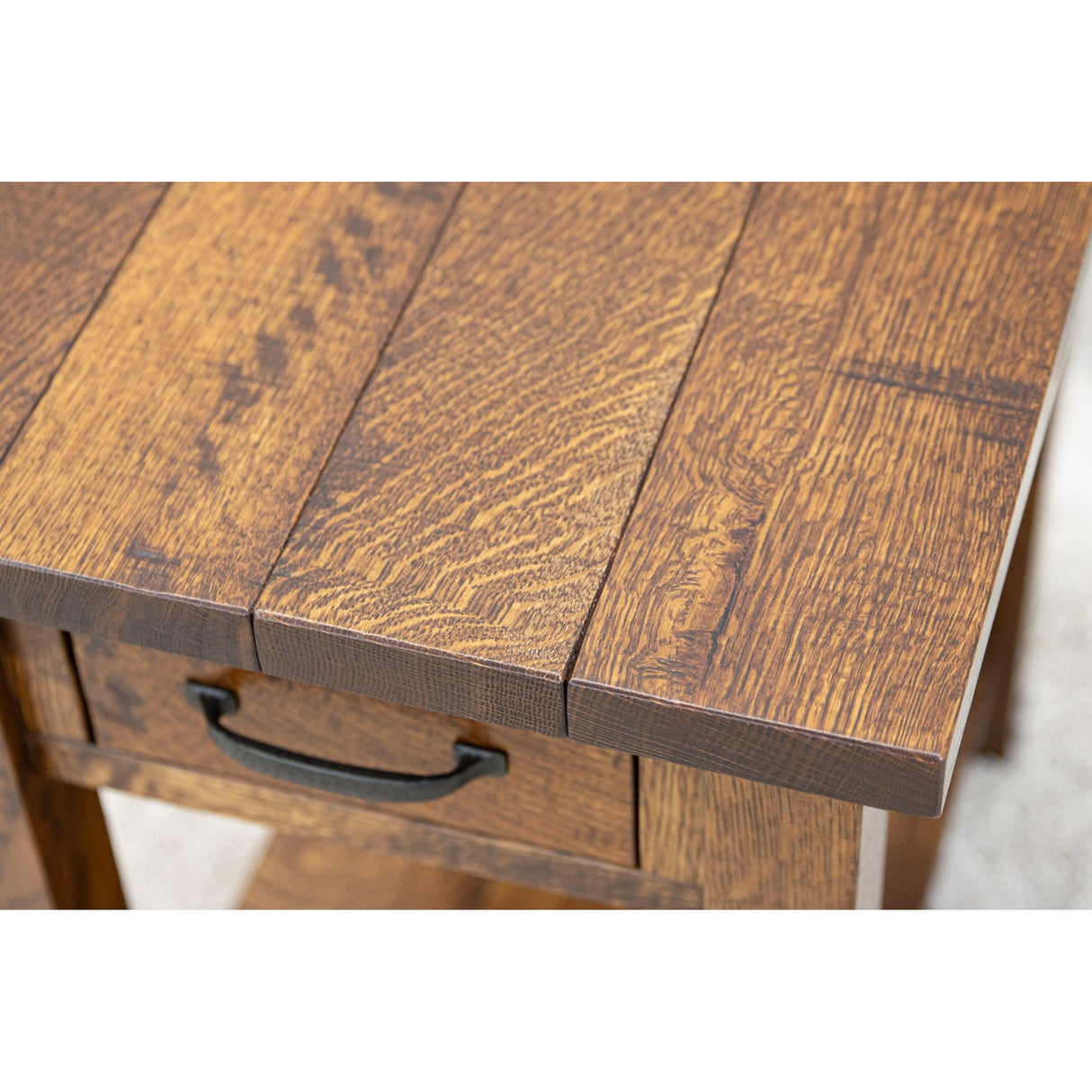 Arcadia Quarter Sawn White Oak Wood Small Rectangle Open End Table | ASB