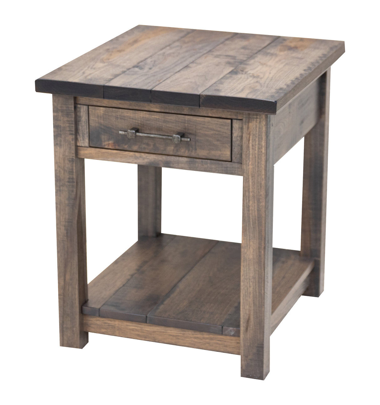 Arcadia Hickory Wood Large Square Open End Table | SB