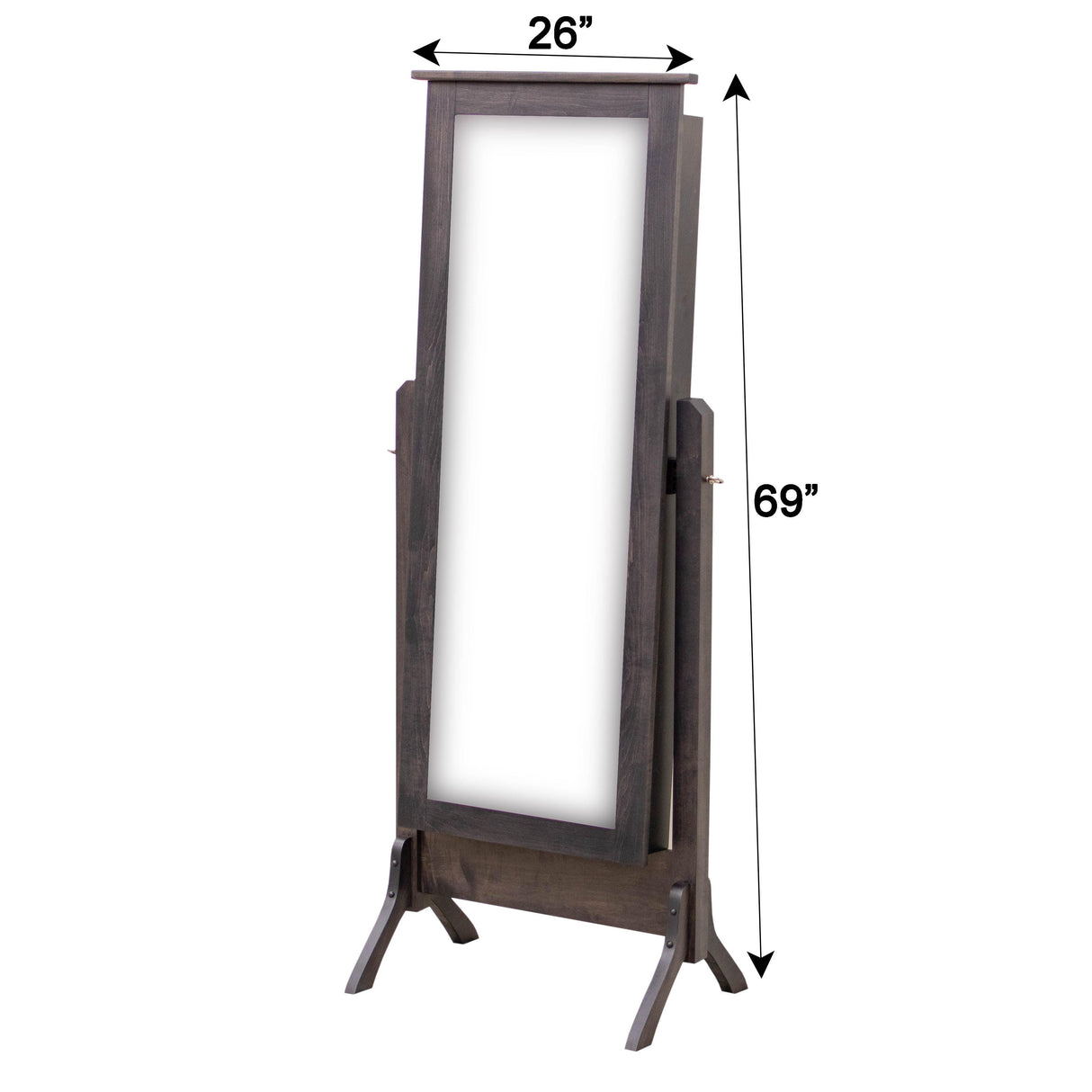 Shaker Sliding Jewelry Cheval Mirror