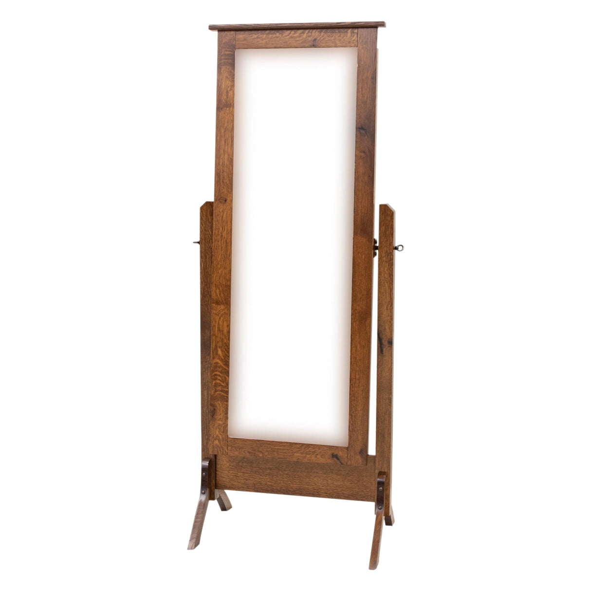 Shaker Quarter Sawn White Oak Wood Sliding Jewelry Cheval Mirror | ASB