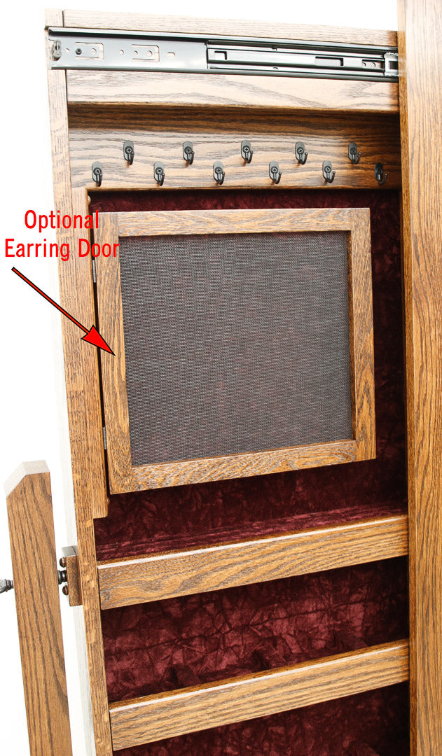 Shaker Sliding Jewelry Cheval Mirror