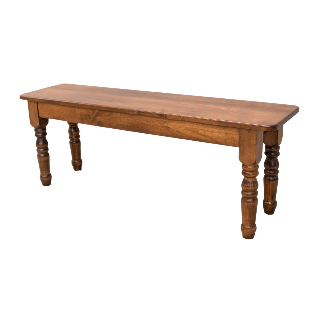 Turned Leg Maple Wood Dining Bench | BOS