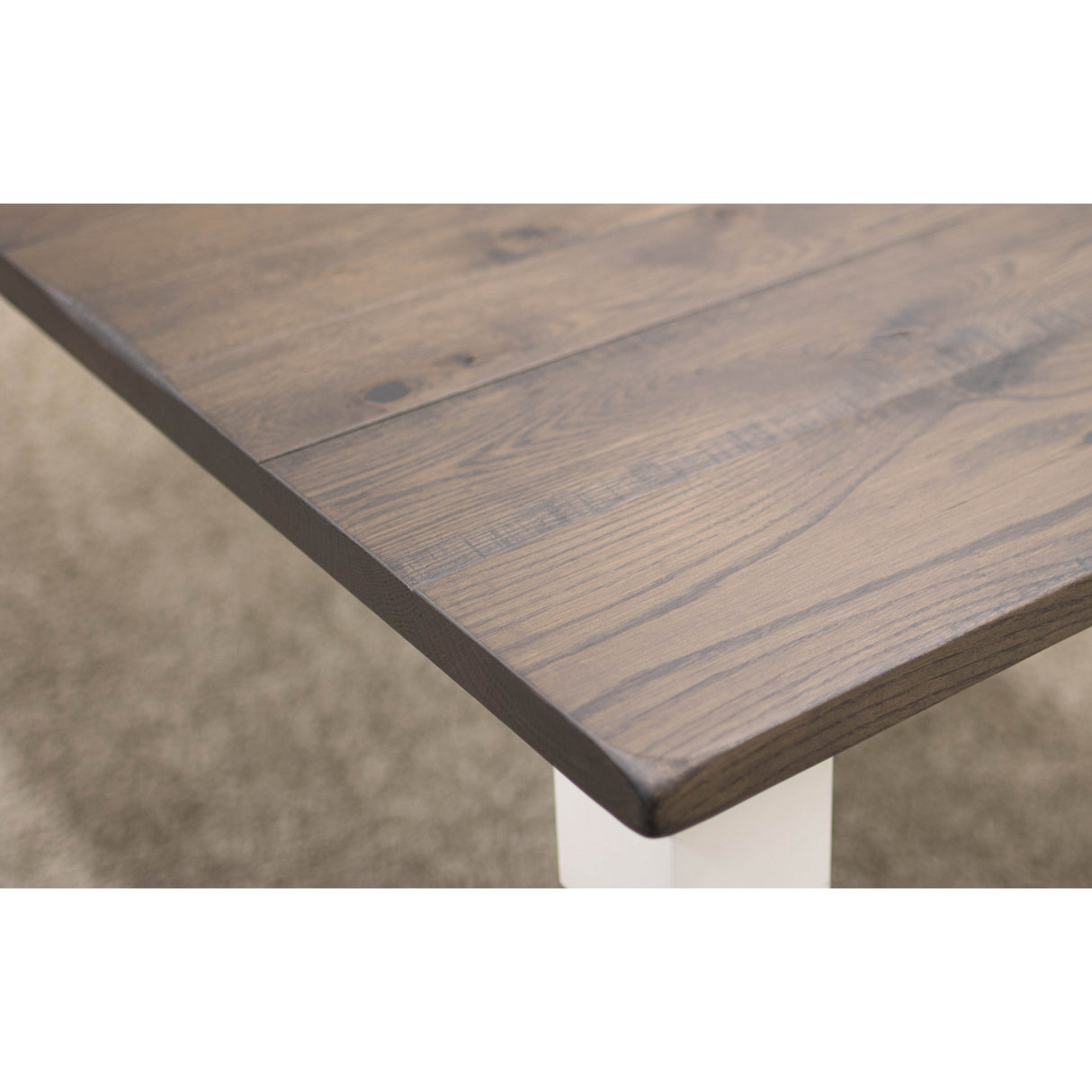 Classic Turned Cam Leg White & Wood Extending Dining Table | M-GW&RWO-SB