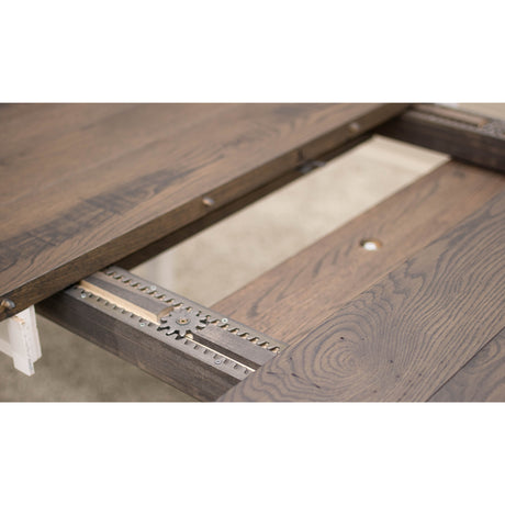 Classic Turned Cam Leg White & Wood Extending Dining Table | M-GW&RWO-SB