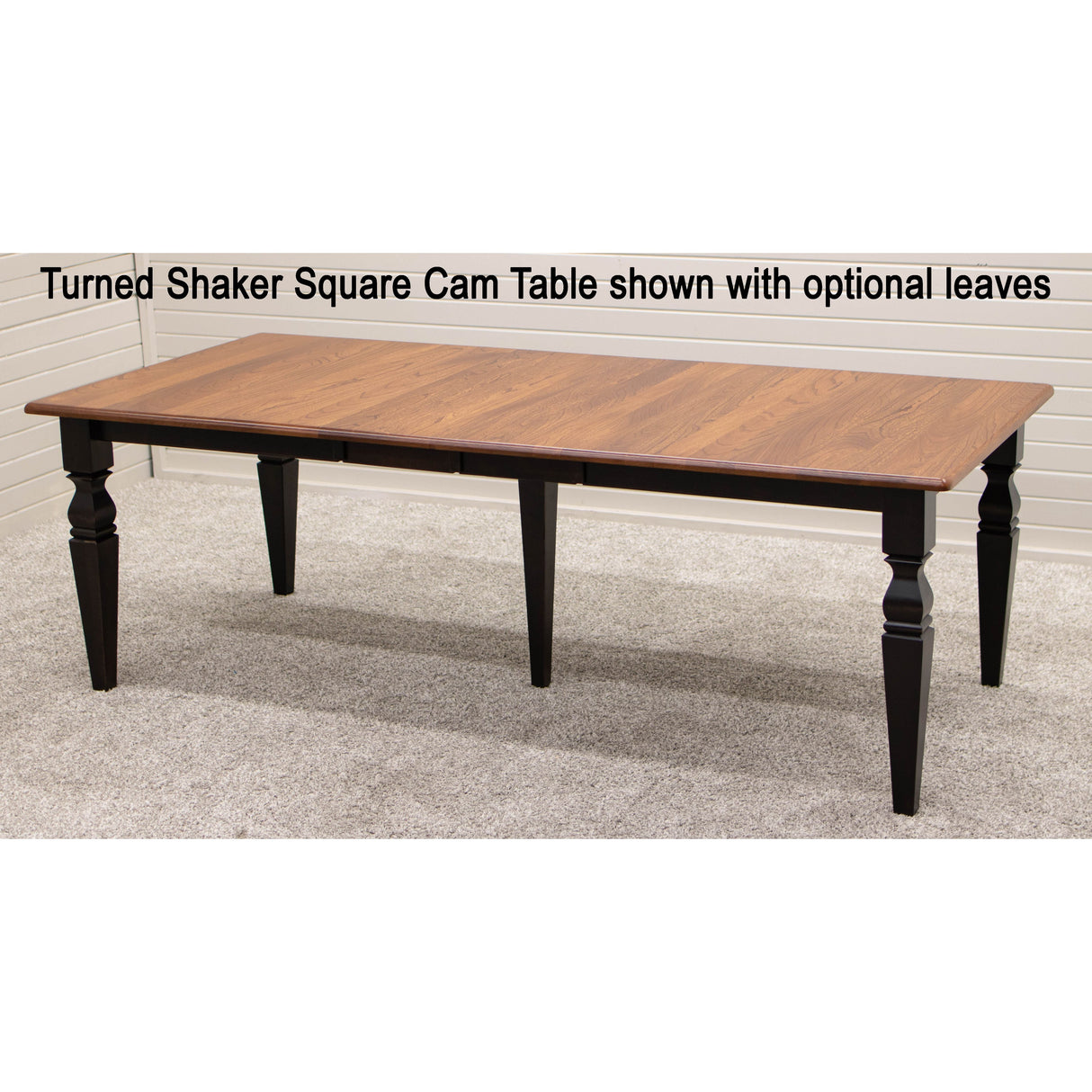 Classic Turned Cam Leg Black & Wood Extending Dining Table | M-EB&E-MC