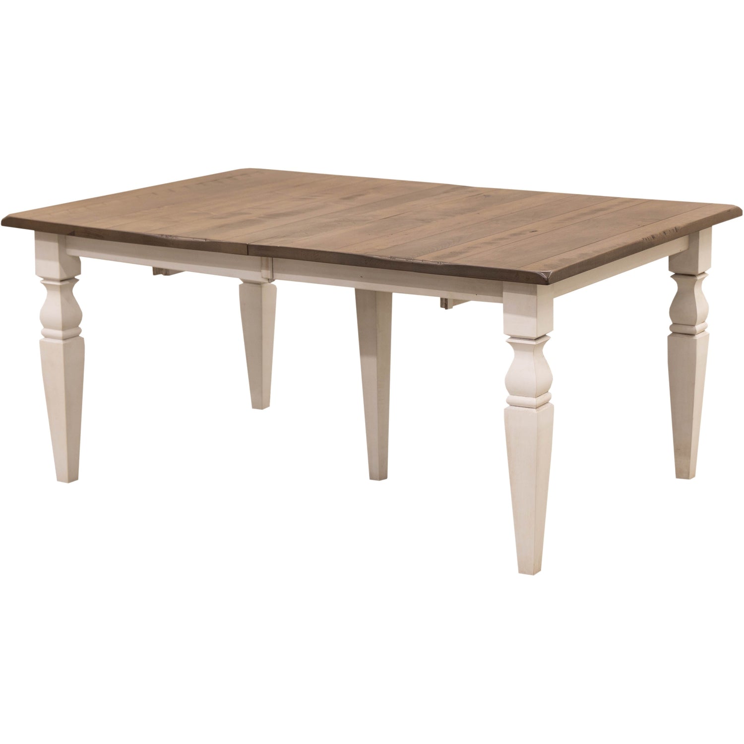 Classic Turned Cam Leg White & Wood Extending Dining Table | M-CS&DCD