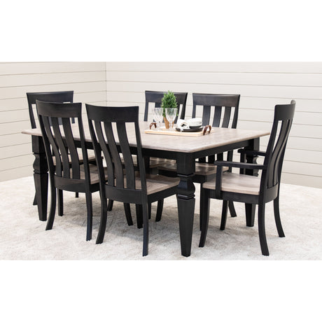 Classic Turned Cam Leg Black & Wood Extending Dining Table | M-DK&O-SS