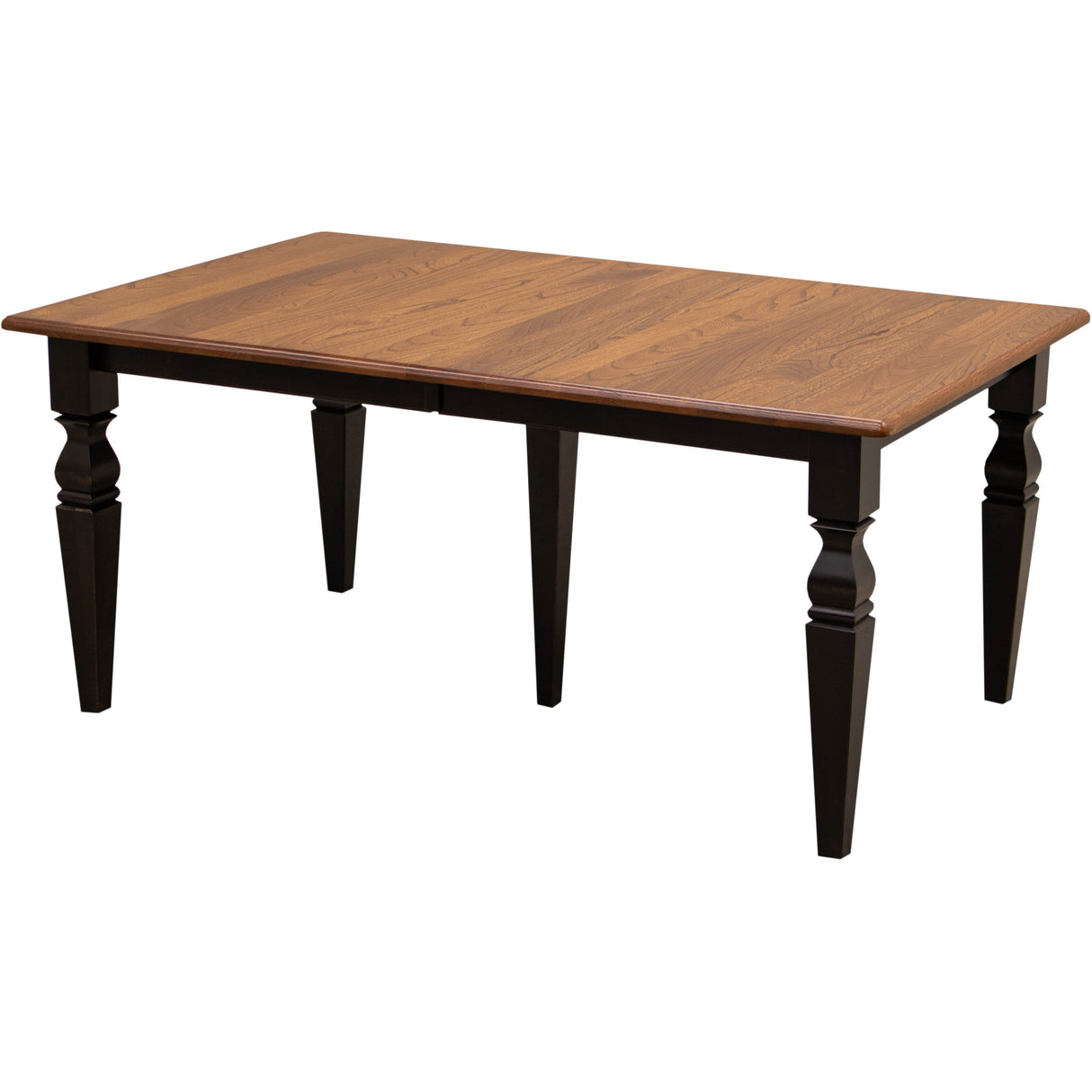 Classic Turned Cam Leg Black & Wood Extending Dining Table | M-EB&E-MC