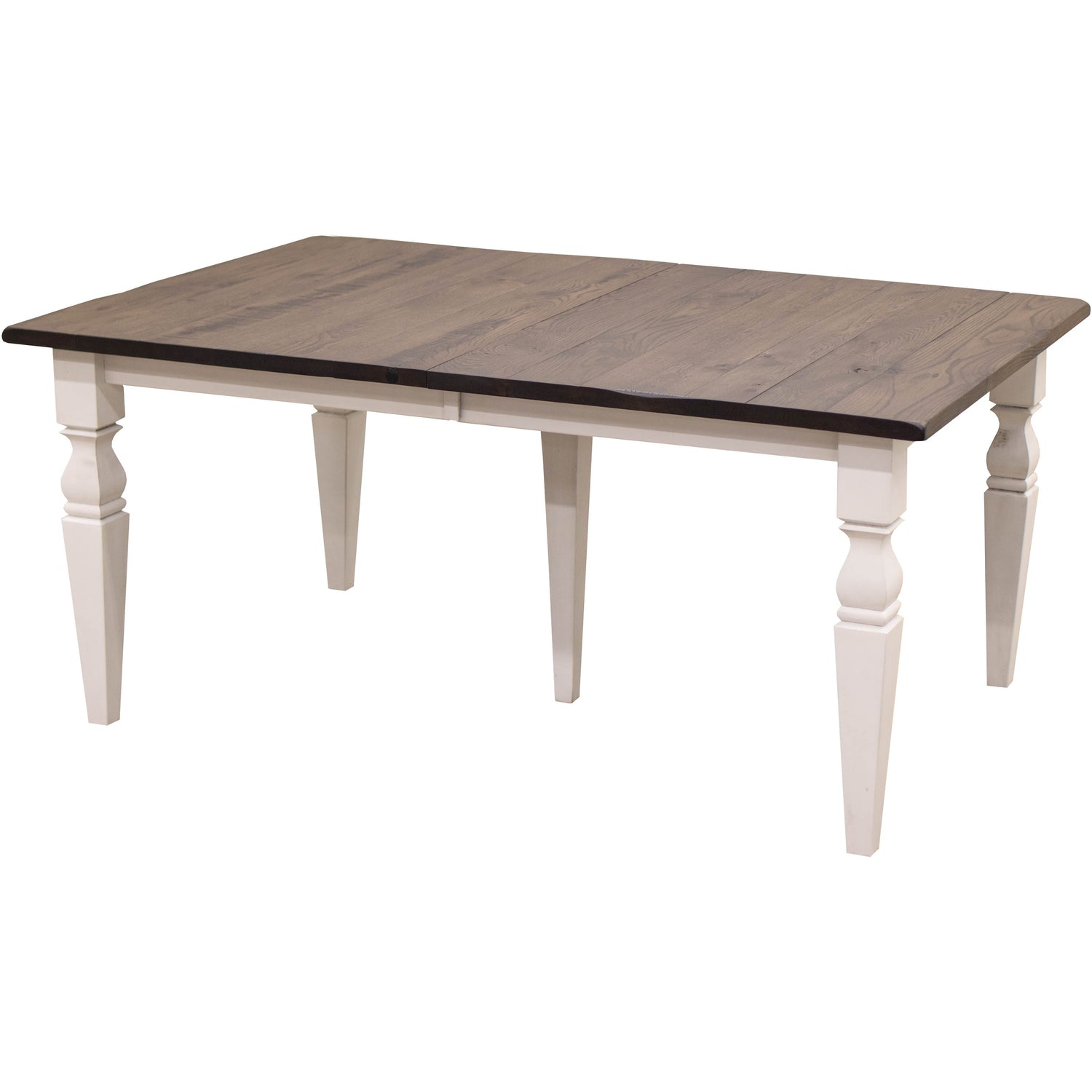 Classic Turned Cam Leg White & Wood Extending Dining Table | M-GW&RWO-SB