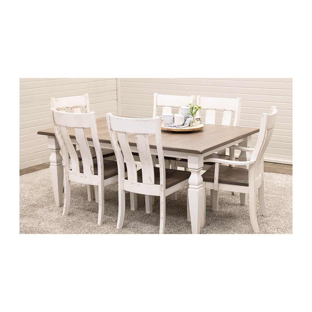 Classic Turned Cam Leg White & Wood Extending Dining Table | M-CS&DCD