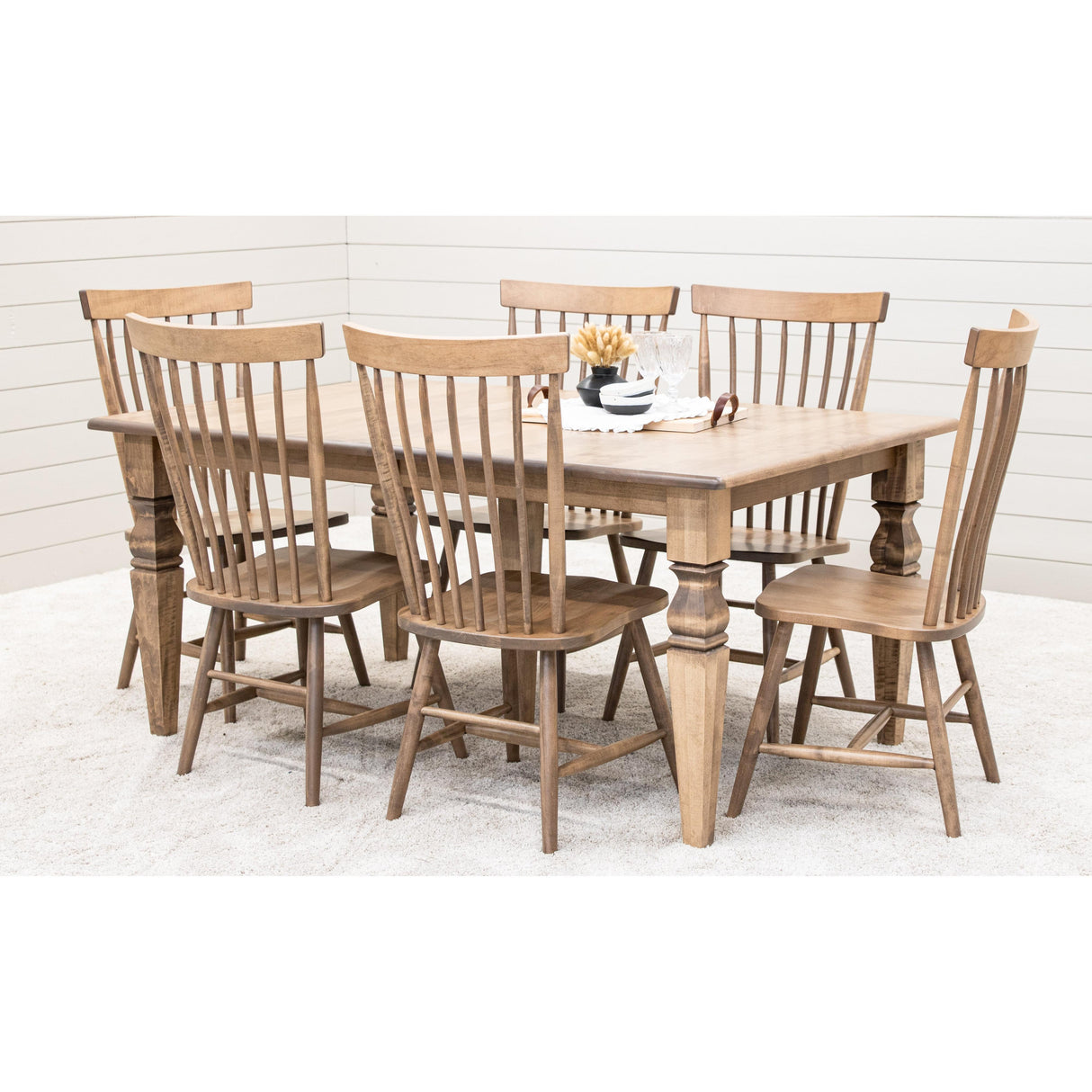 Classic Turned Cam Leg Maple Wood Extending Dining Table | WB
