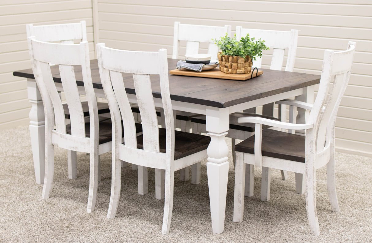 Urbana White & Wood Arm Dining Chair | M-GW&RWO-SB