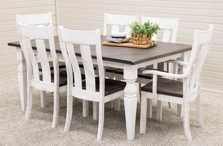 Urbana White & Wood Arm Dining Chair | M-GW&RWO-SB