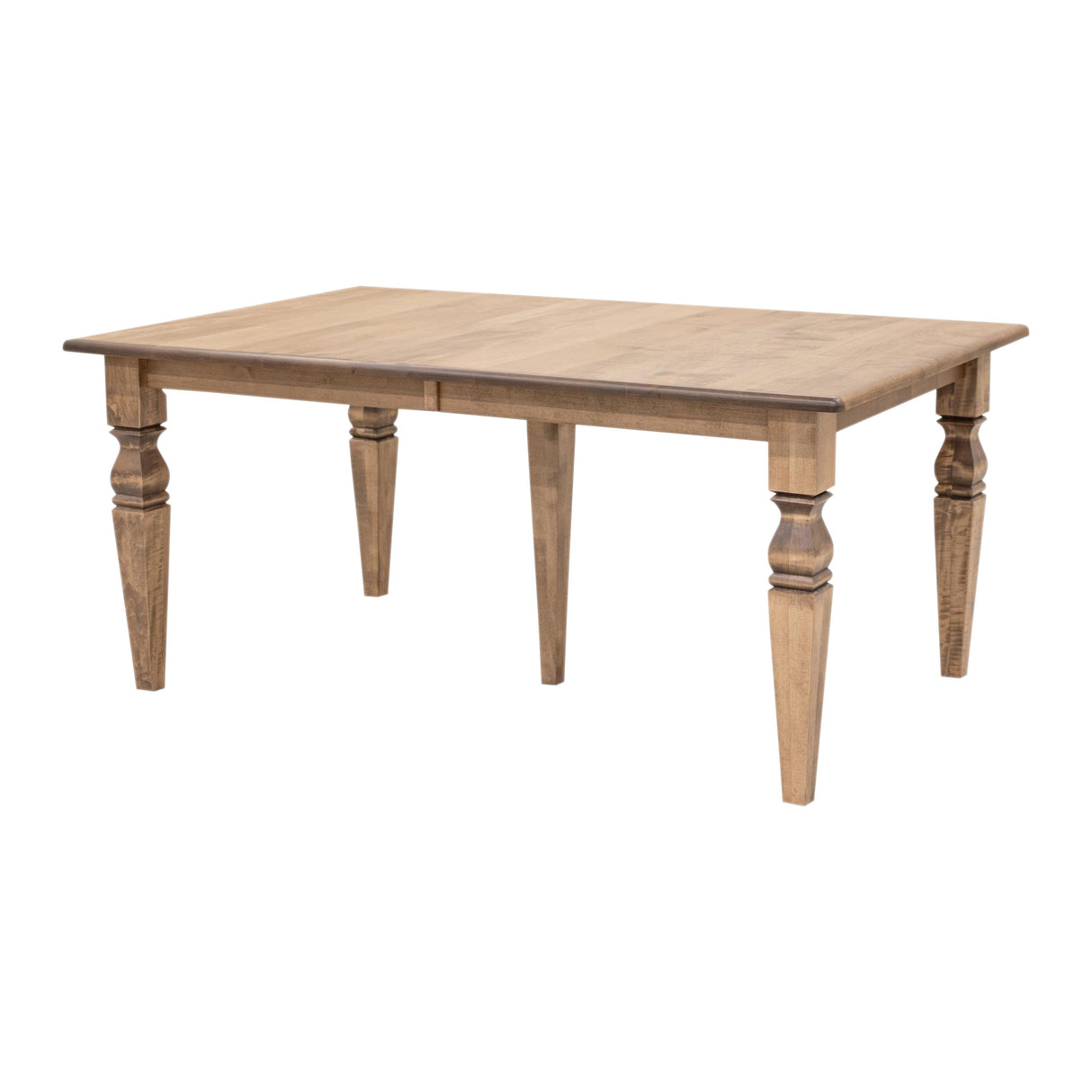 Amish Turned Leg Maple Wood Dining Set for 6