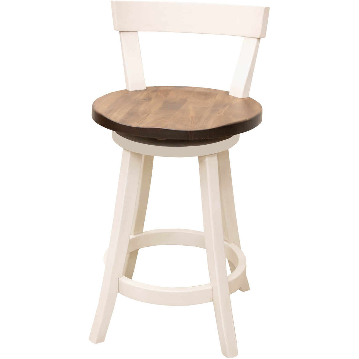 Turnstone 24" White & Wood Swivel Bar Stool | M-CW&CO