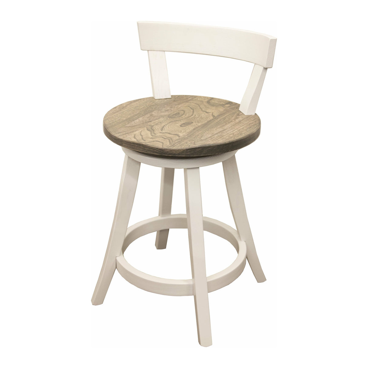 Turnstone 24" White & Wood Swivel Bar Stool | M-DW&RWO-GRB