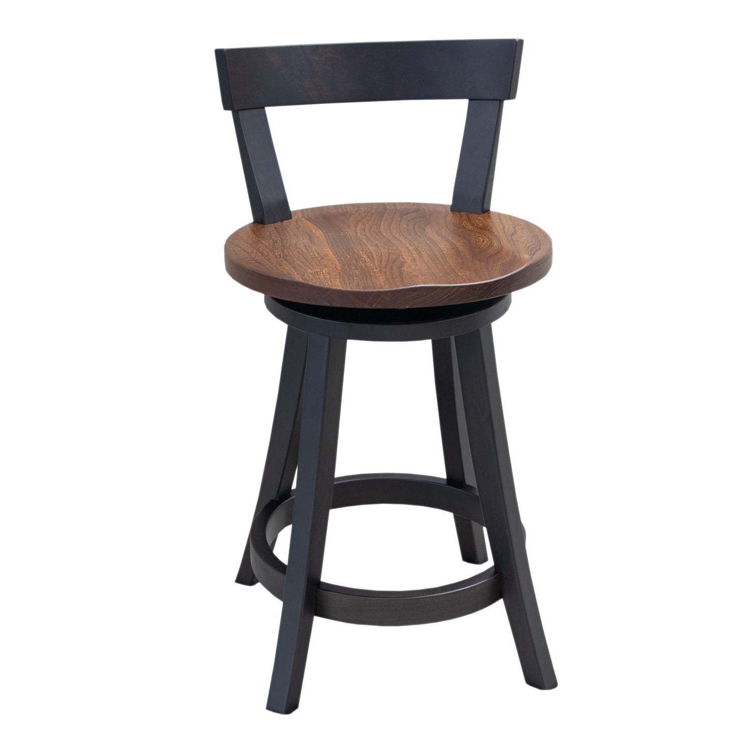 Turnstone 24" Black & Wood Swivel Bar Stool | M-EB&E-MC