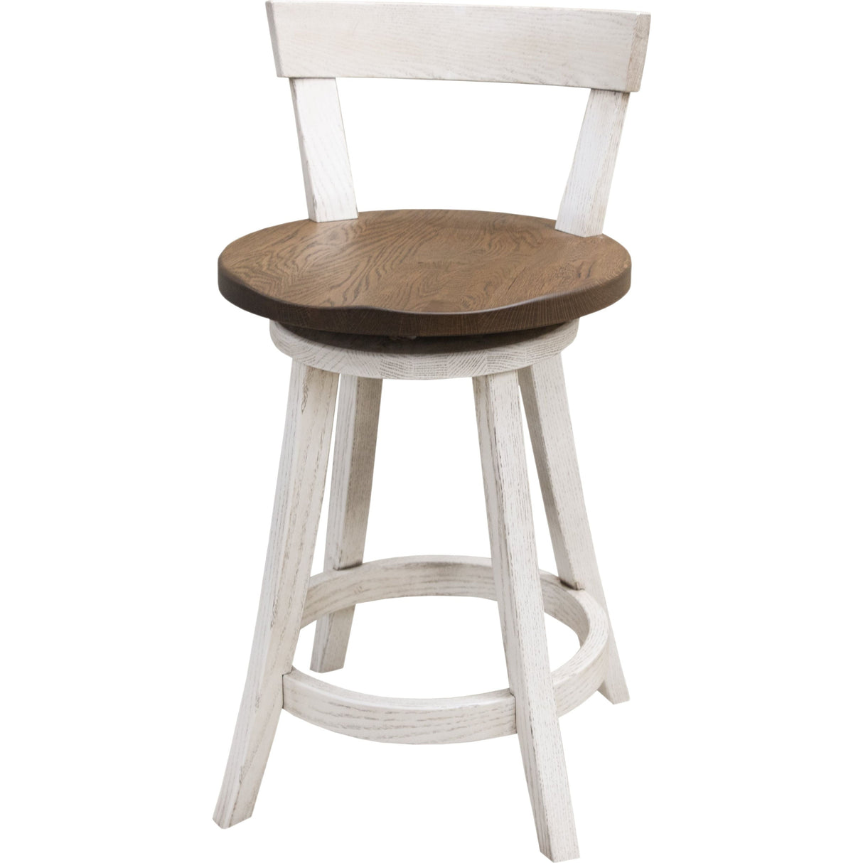 Turnstone 24" White & Wood Swivel Bar Stool | O-CS&RWO-CO