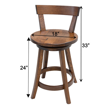 Turnstone 24" White & Wood Swivel Bar Stool | M-DW&RWO-GRB