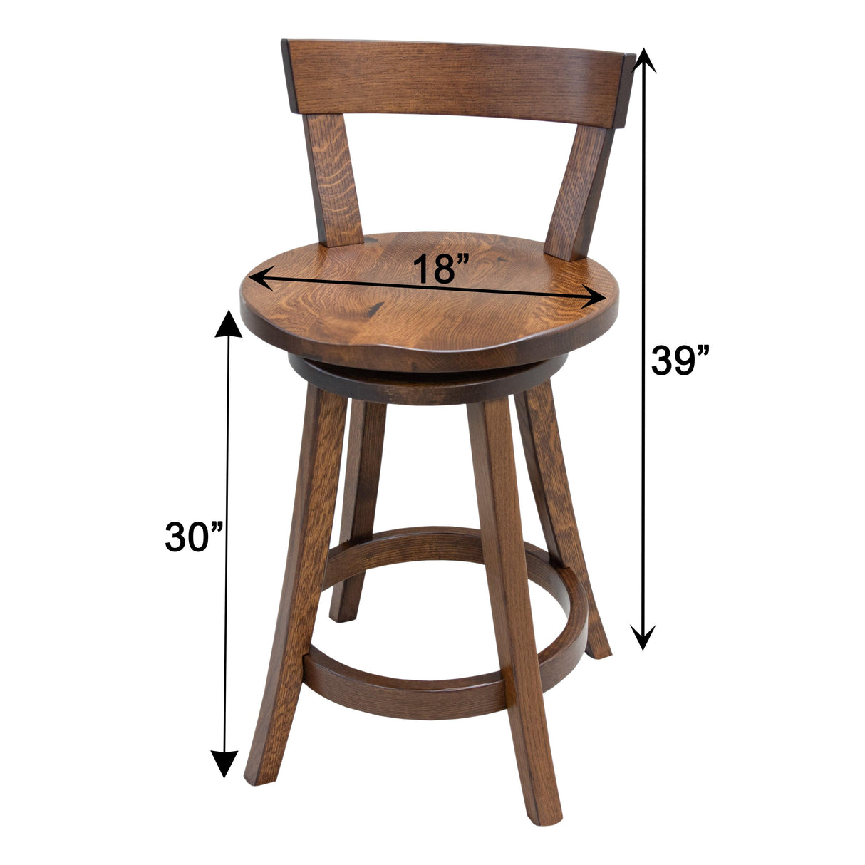 Turnstone 24" White & Walnut Wood Swivel Bar Stool | M-DW&RW-NAT