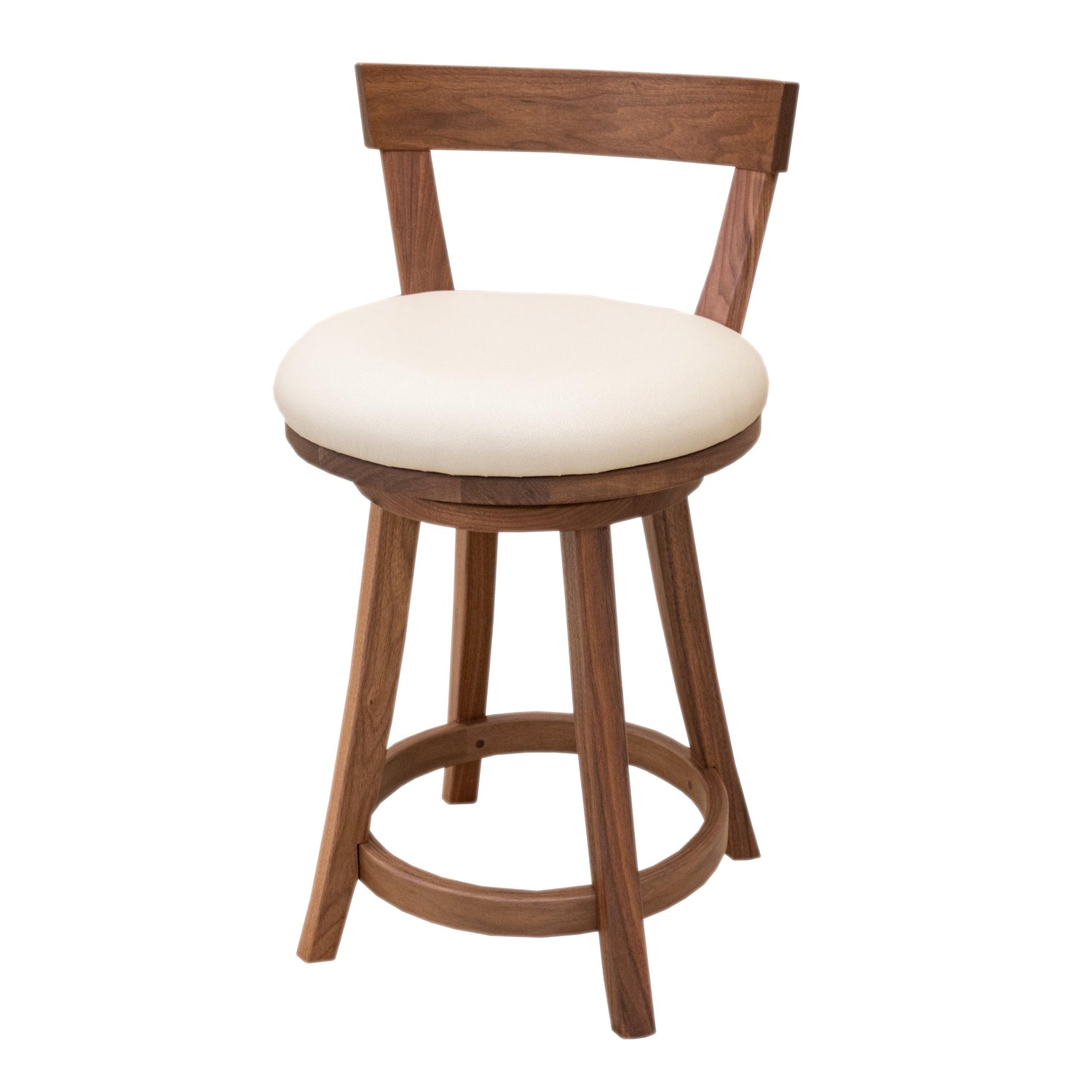 Turnstone 24" Walnut Wood Swivel Bar Stool with Fabric Seat | NAT