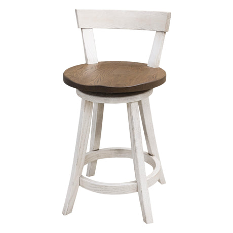 Turnstone 24" White & Wood Swivel Bar Stool | O-CS&RWO-CO