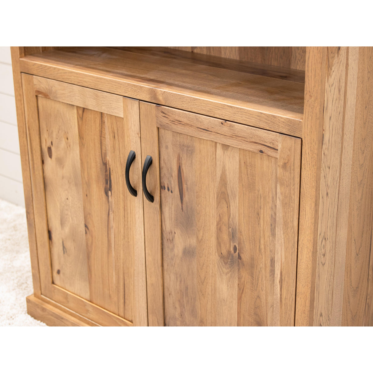 Tuscany Solid Hickory Wood Bookcase with Doors | WB