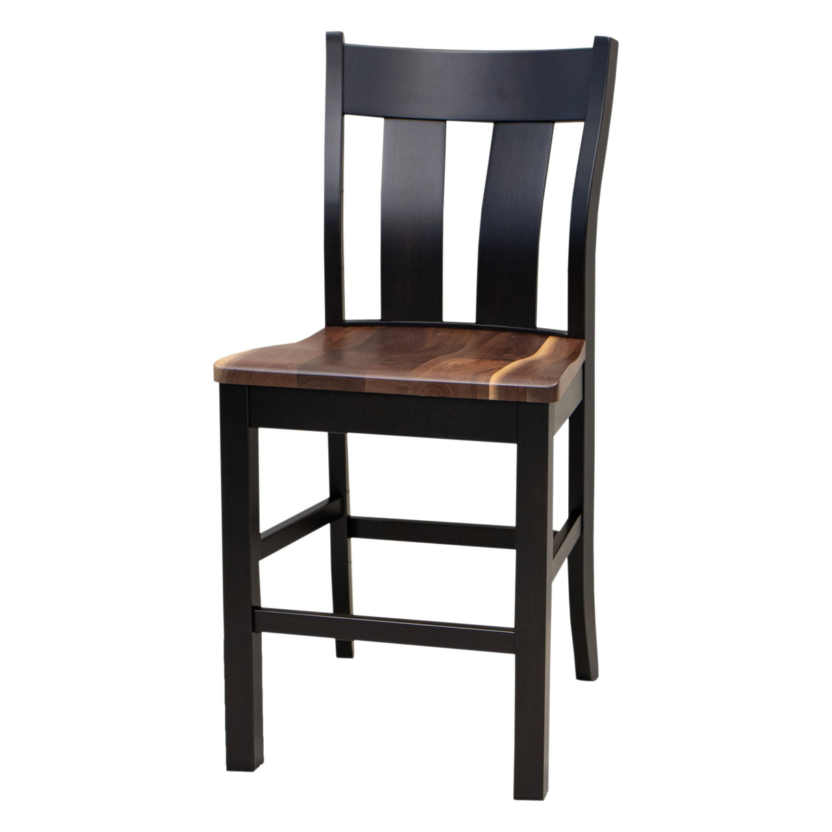 Urbana Black & Wood 24" Stationary Bar Stool | M-EB&W-NAT
