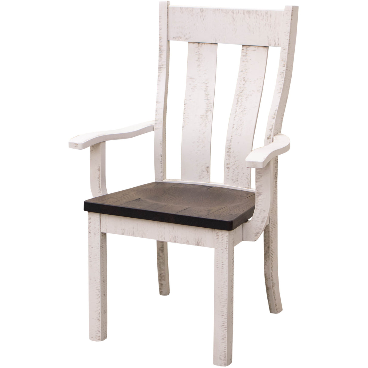Urbana White & Wood Arm Dining Chair | M-GW&RWO-SB