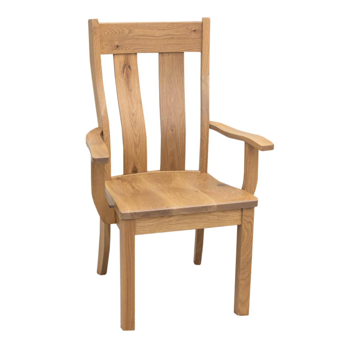 Urbana Rustic White Oak Wood Arm Dining Chair | BLS