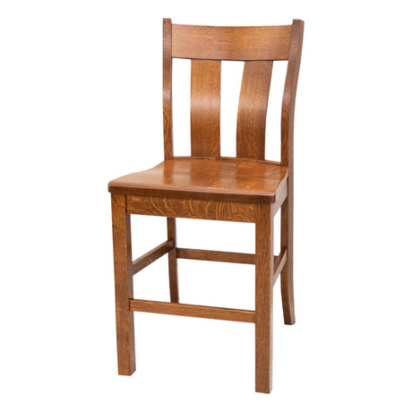 Urbana Quarter Sawn White Oak Wood 24" Stationary Bar Stool | MC