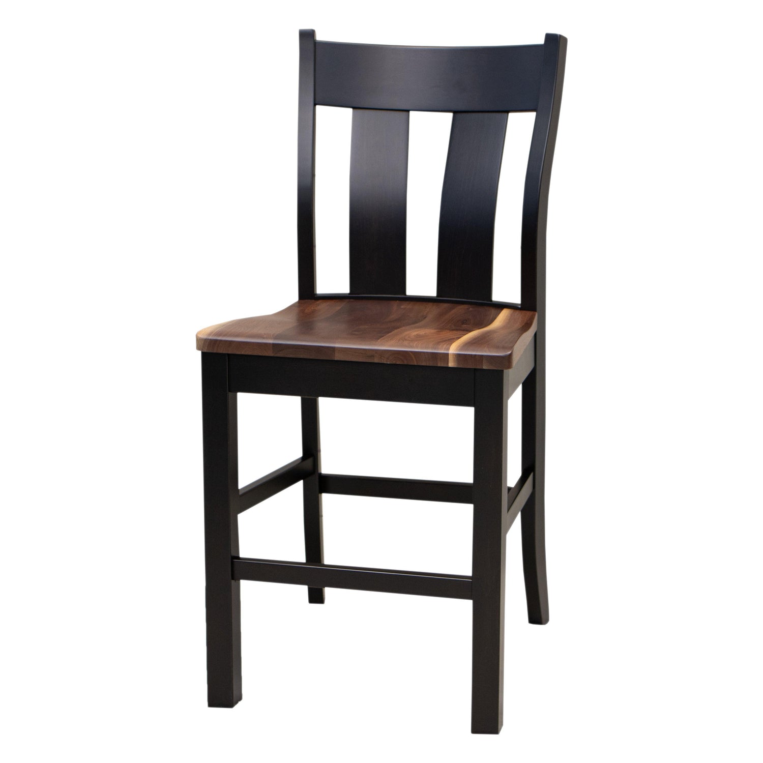 Urbana Black & Wood 24" Stationary Bar Stool | M-EB&W-NAT