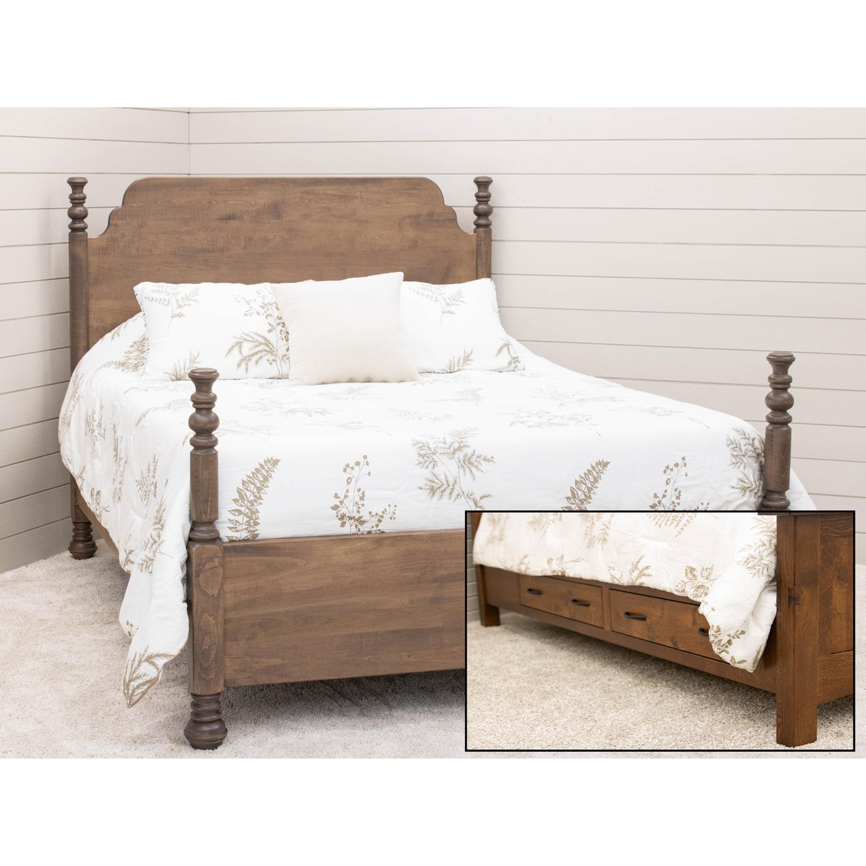 Augustine King Maple Wood Four Poster Bed | CO