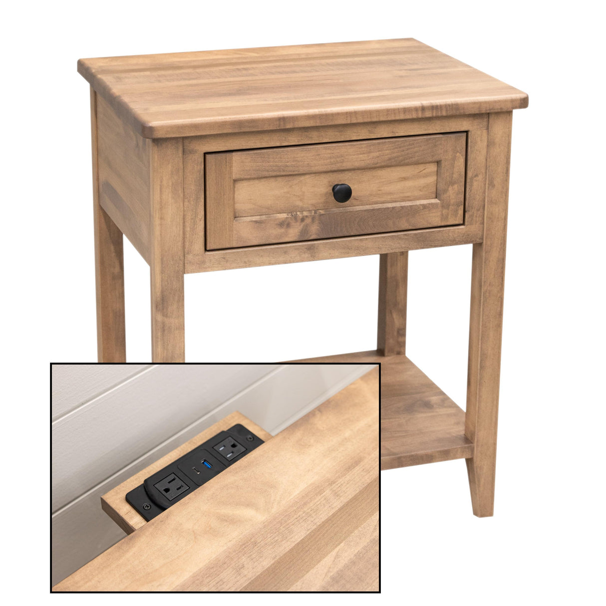 Washington 1-Drawer, Open Nightstand