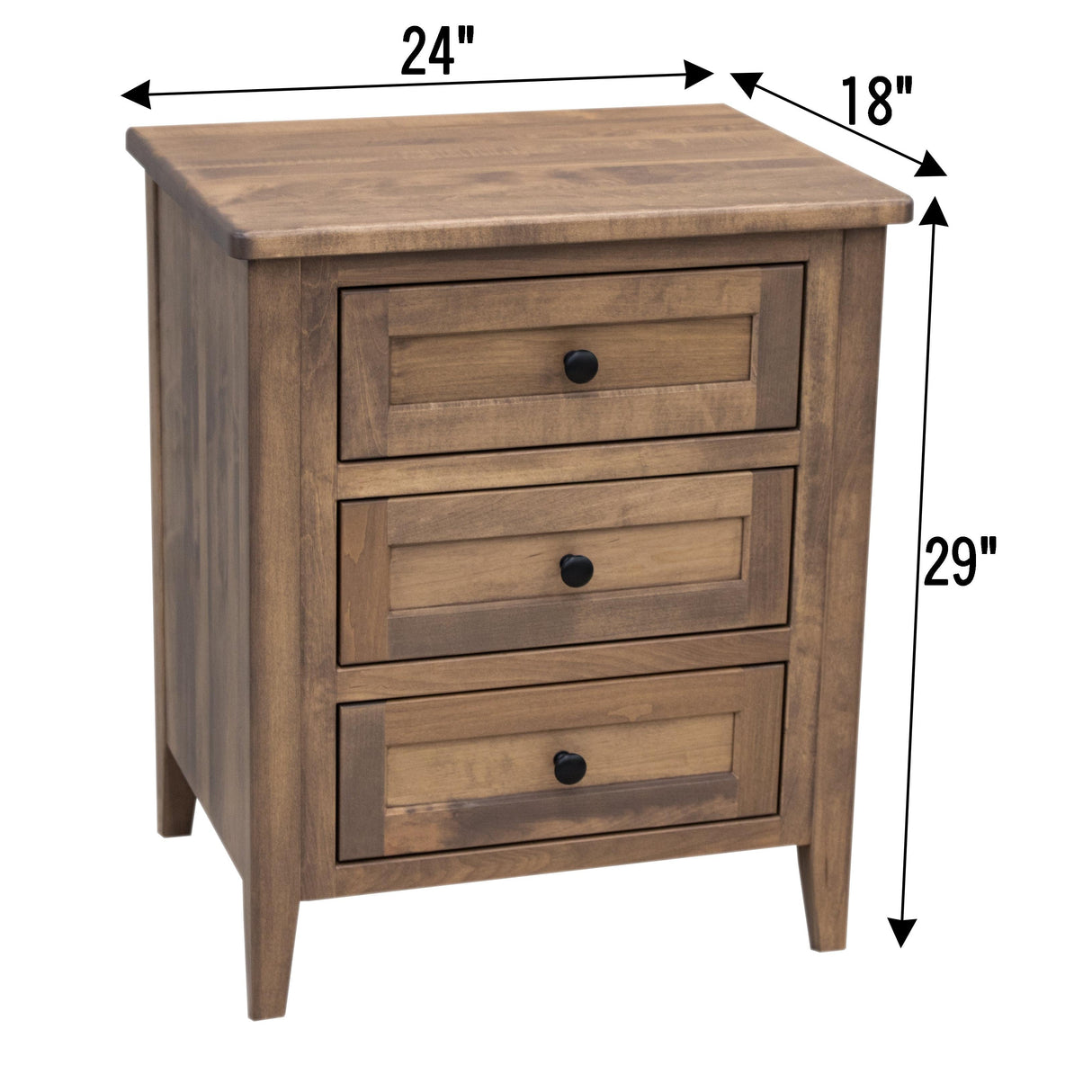 Washington 3-Drawer Nightstand