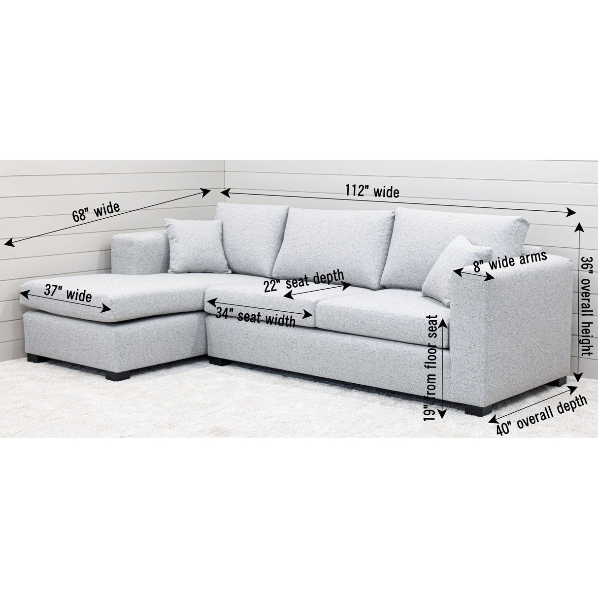 Westbrook 2-Seat Stationary Sofa with Chaise