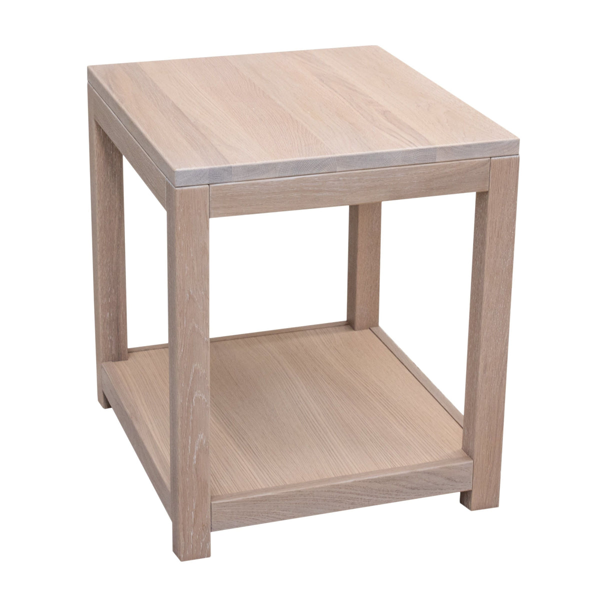 Westbrook White Oak Wood Large Square Open End Table | SW