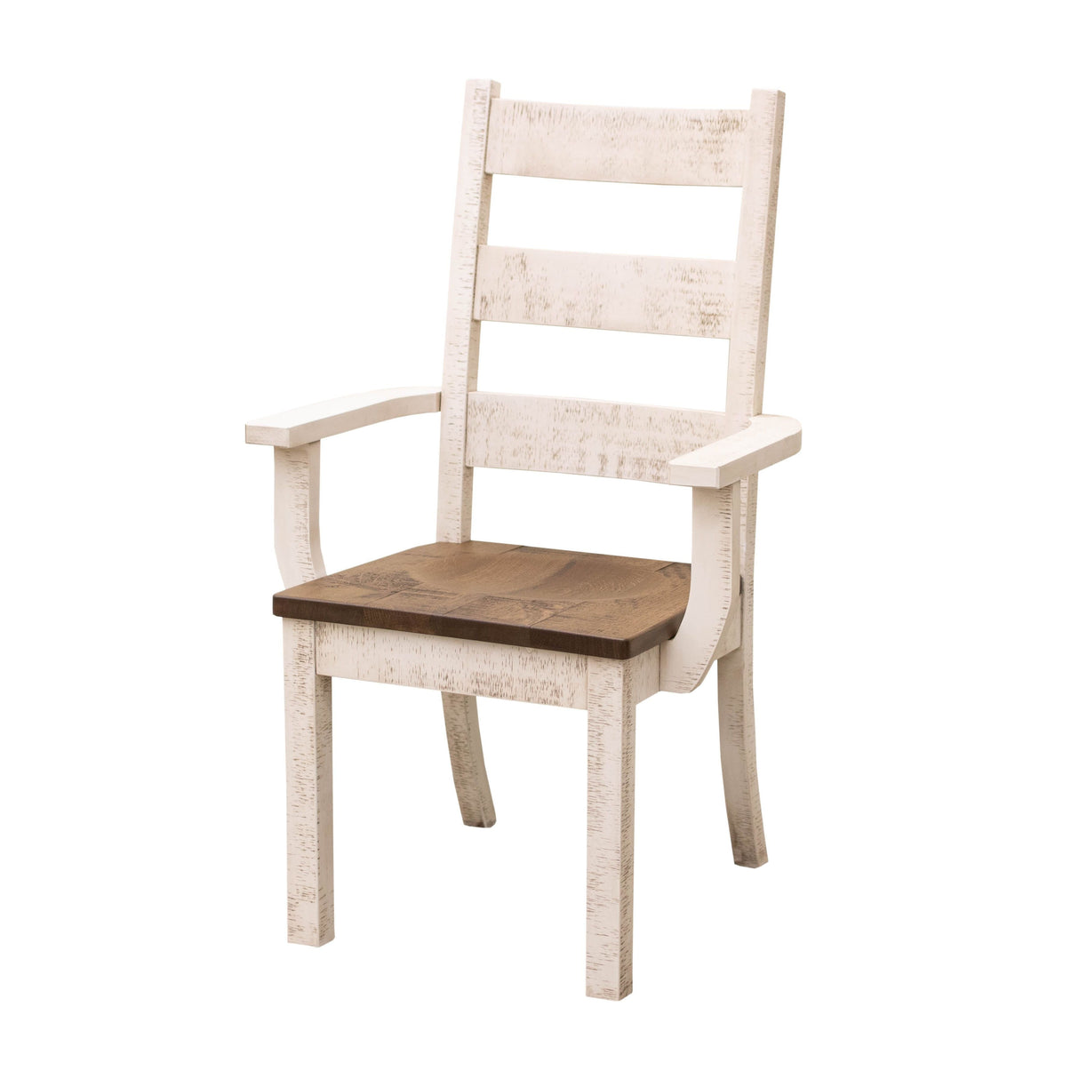 Western High Back White & Wood Arm Dining Chair | M-CS&RQSWO-CO