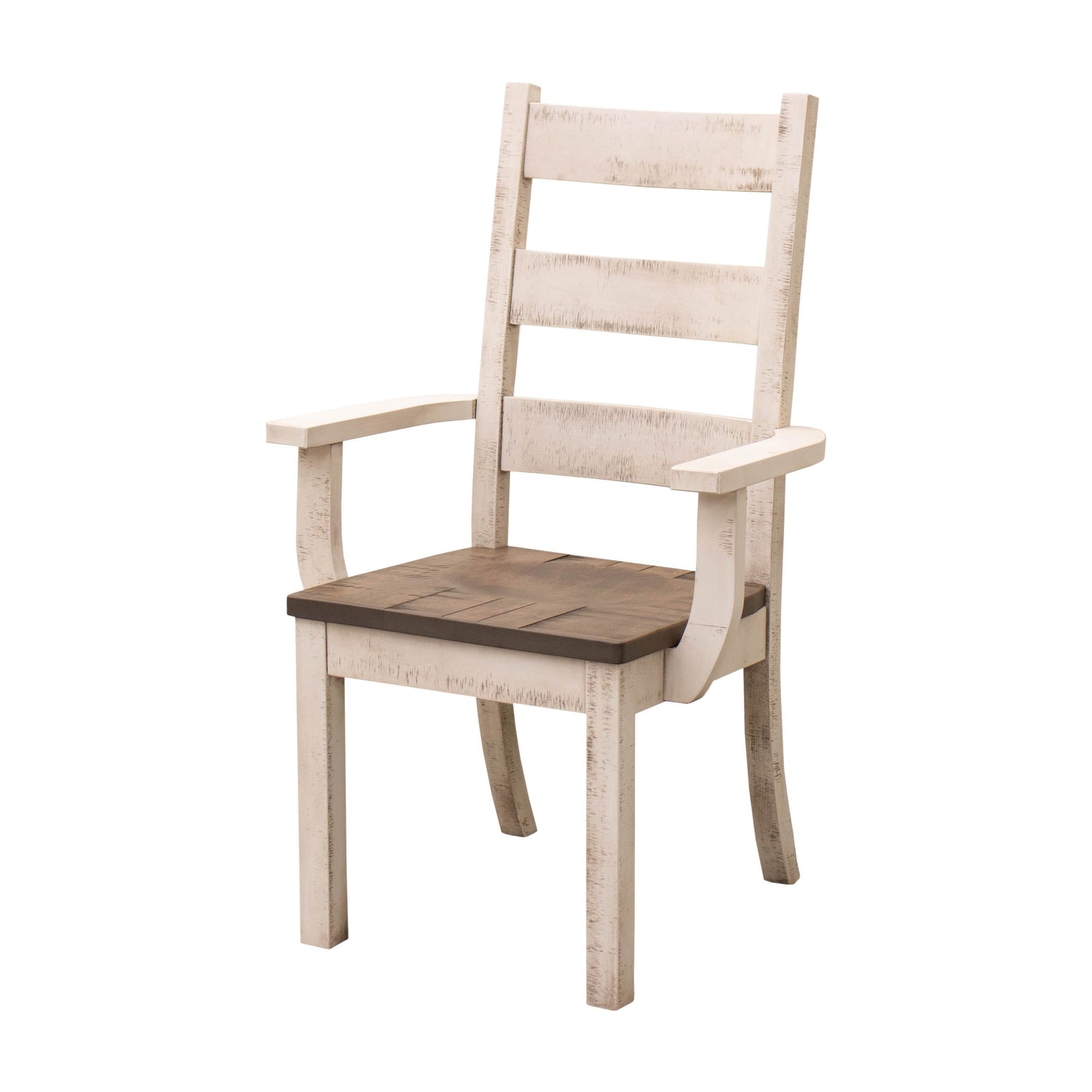 Western High Back White & Wood Arm Dining Chair | M-CS&DCD