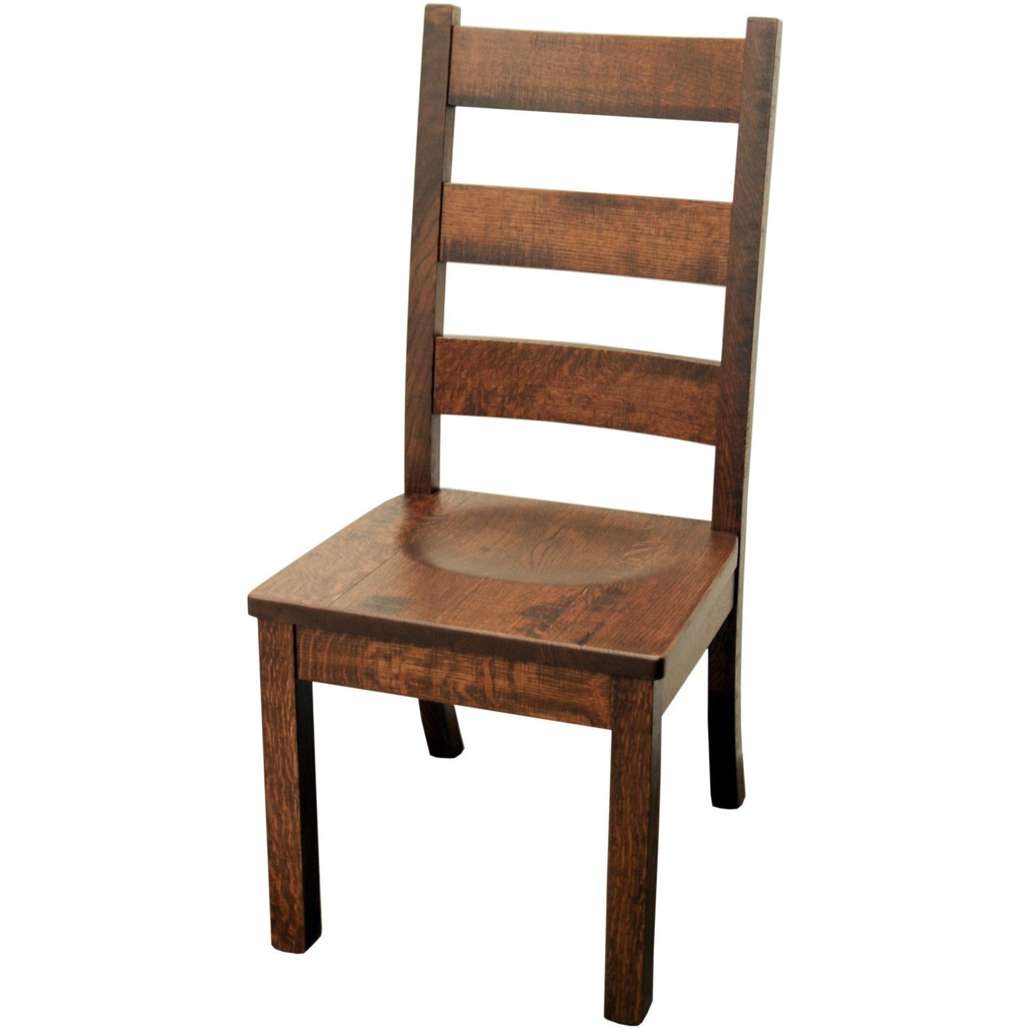 Western High Back Quarter Sawn White Oak Wood Side Dining Chair | GB