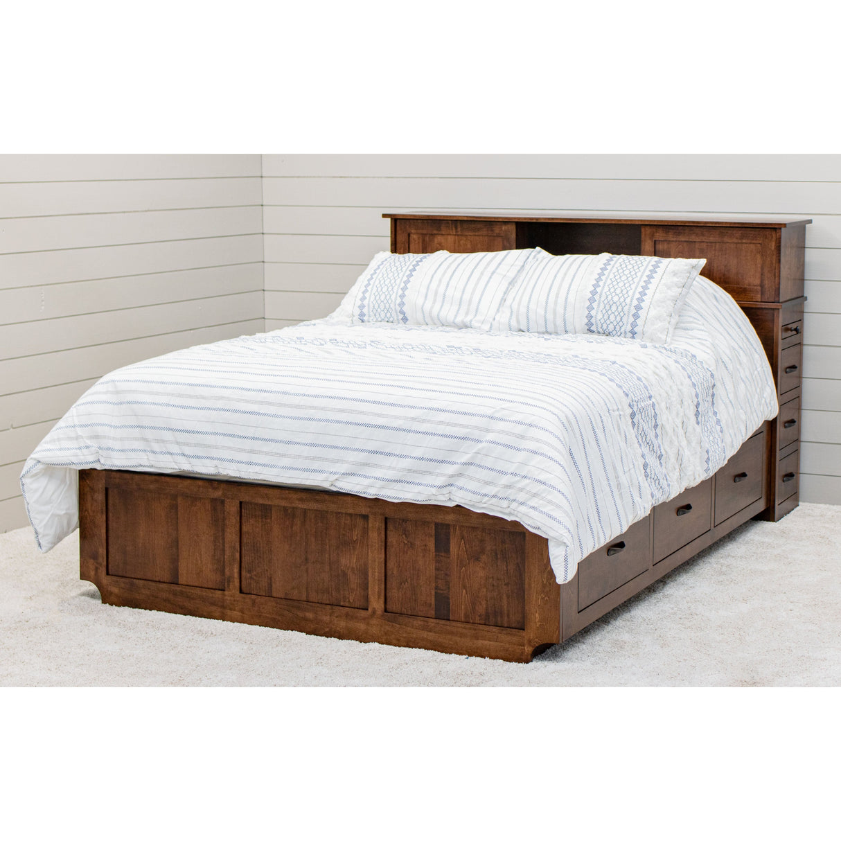 Weston Maple Wood Storage Headboard & Platform Drawer Bed | ASB