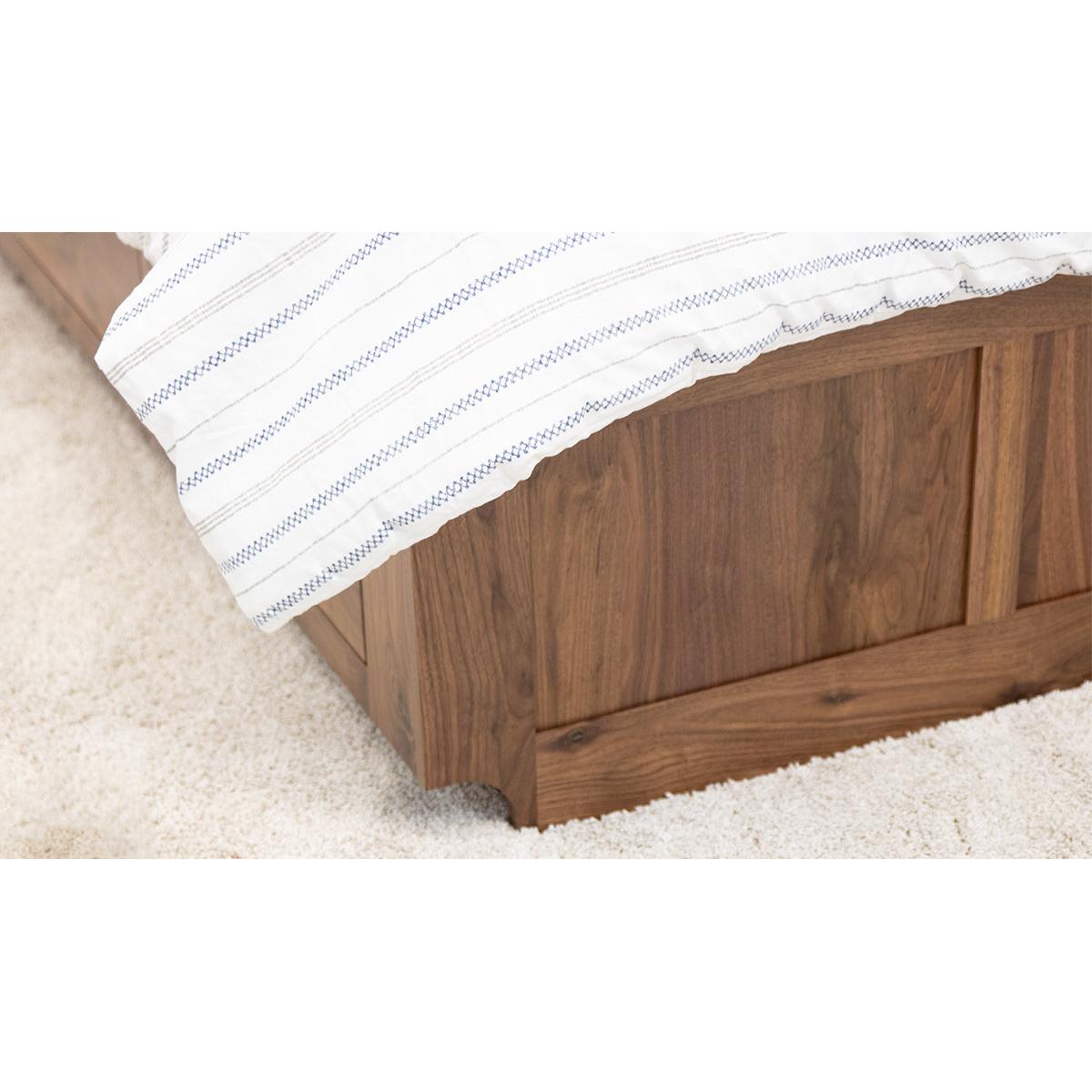 Weston Walnut Wood Storage Headboard & Platform Drawer Bed | NAT