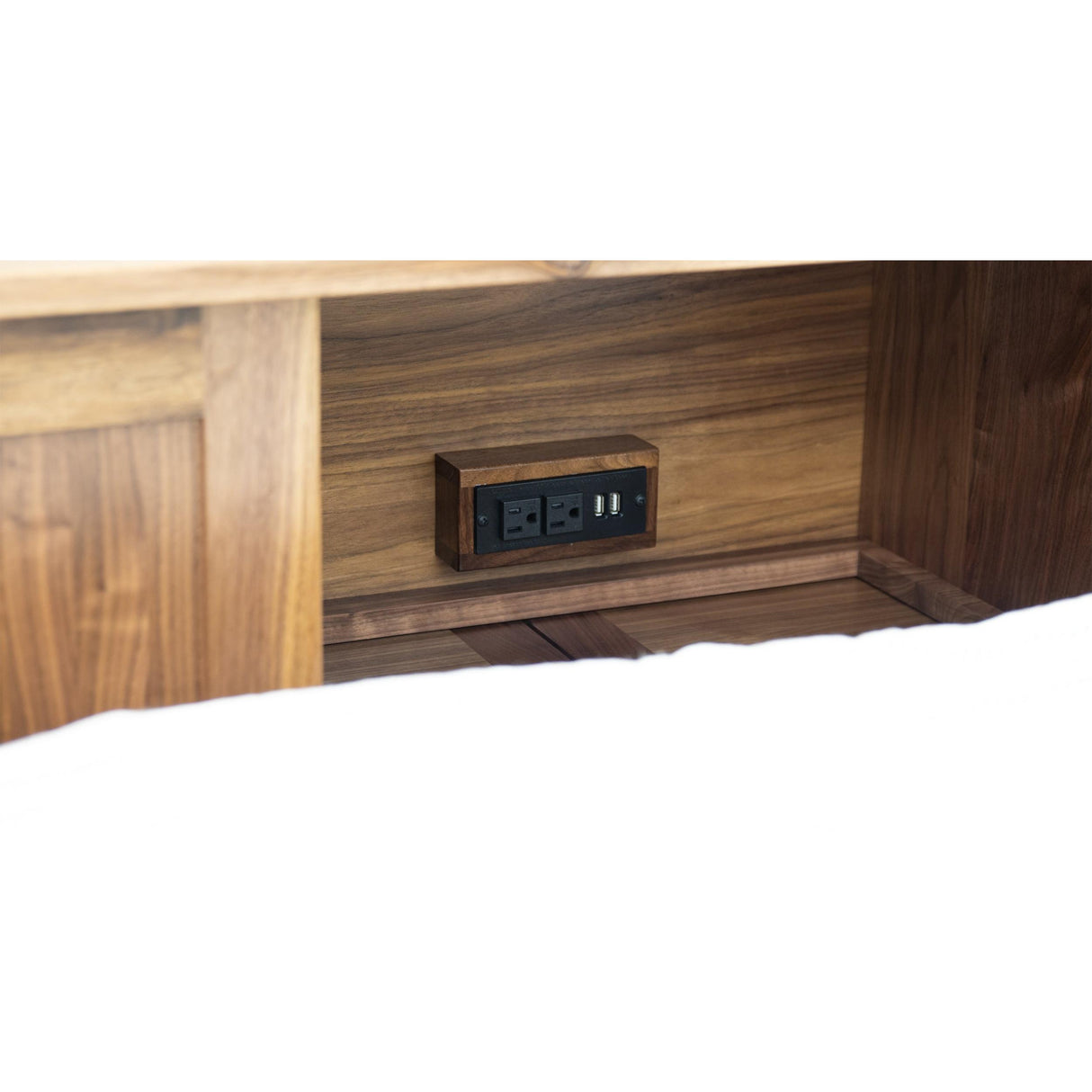 Weston Walnut Wood Storage Headboard & Platform Drawer Bed | NAT