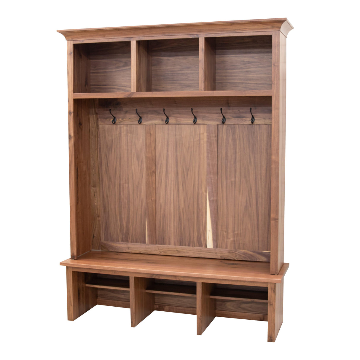 Weston Walnut Wood Hall Tree Bench | NAT