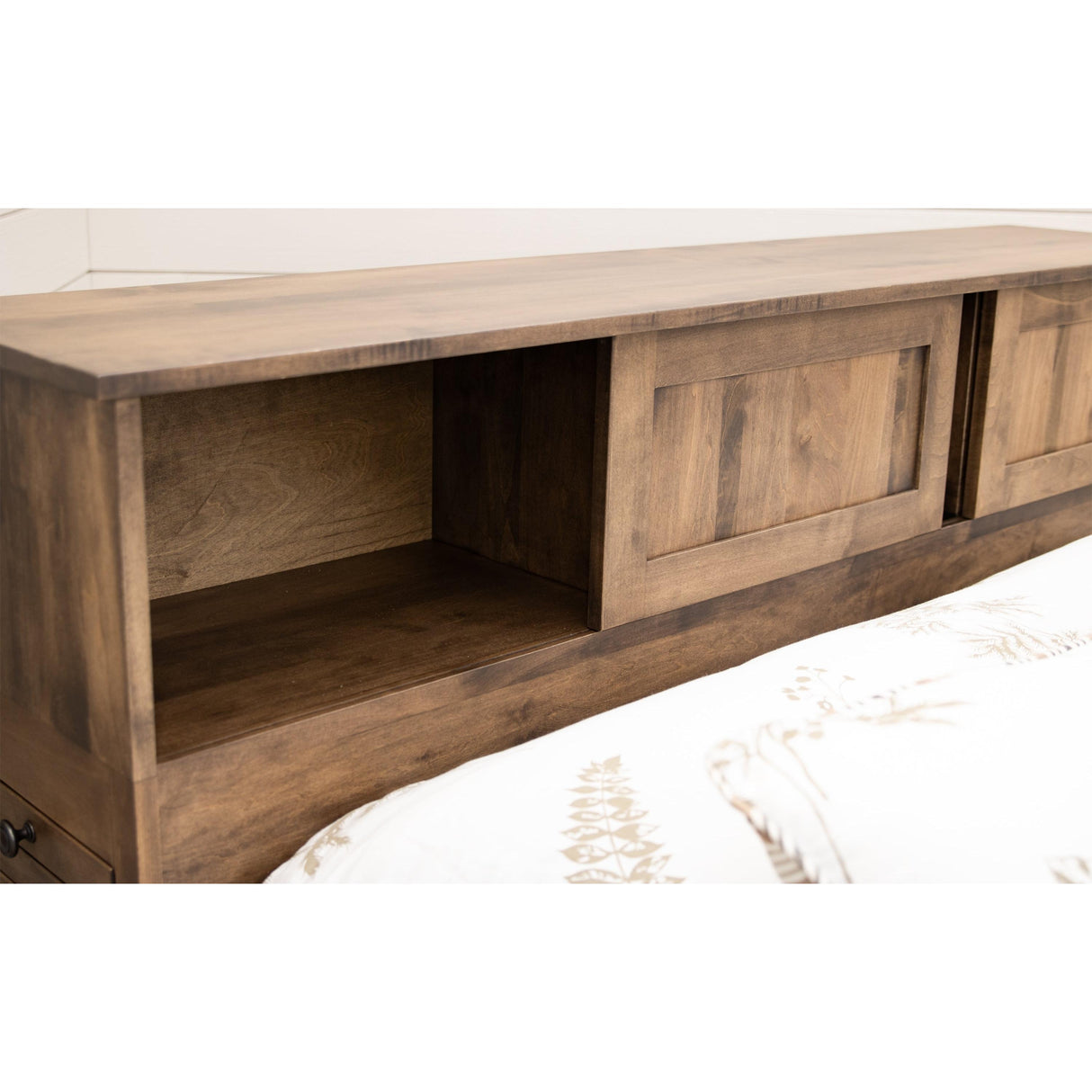 Weston Maple Wood Storage Headboard & Platform Drawer Bed | CO