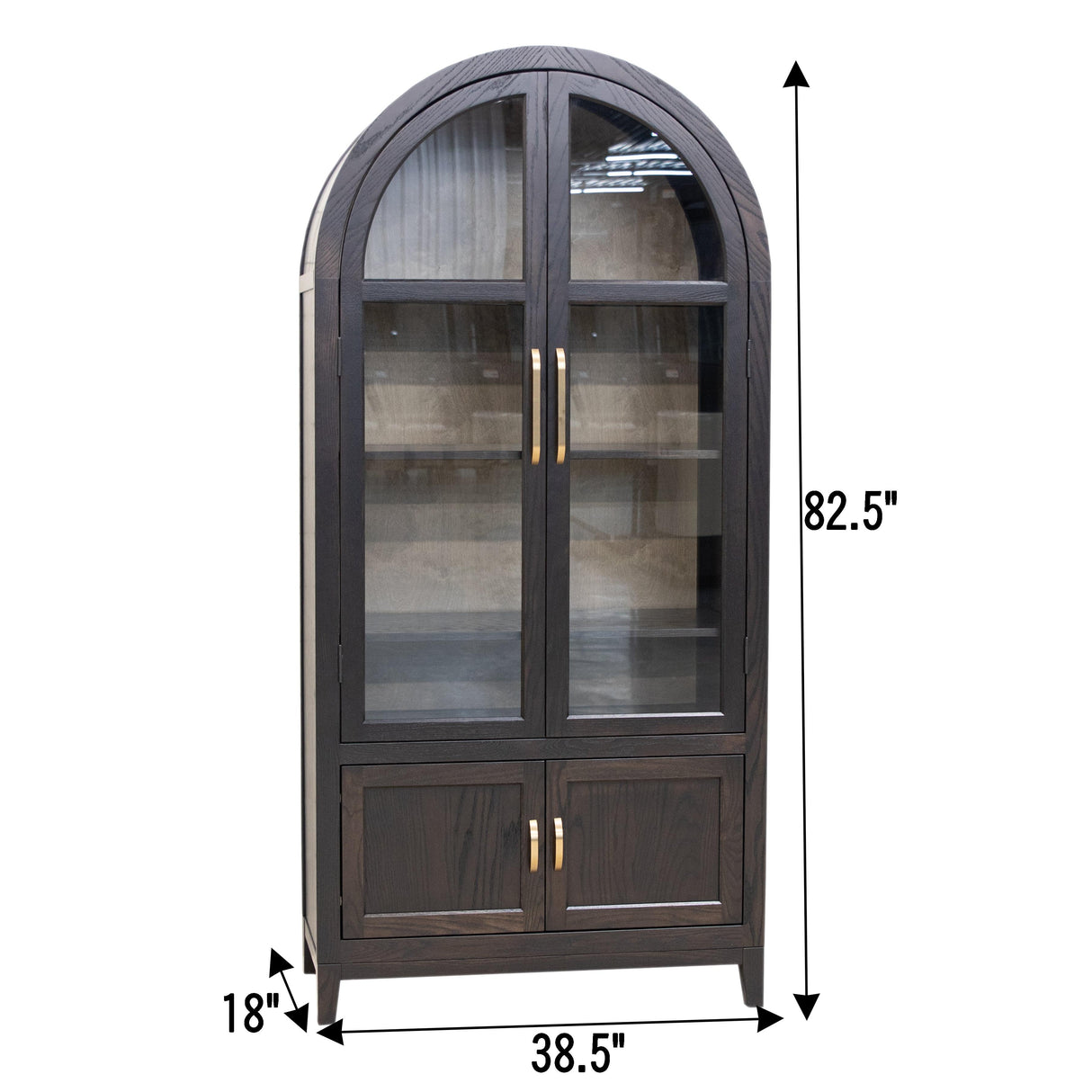 Wilmington Oak Wood Arched Display Cabinet | O-EB&M-DS