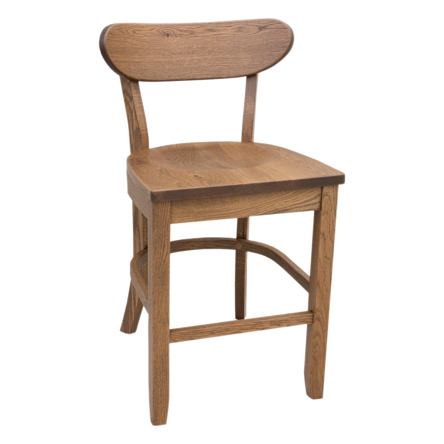 Windsor Hickory Wood 24" Mid Century Stationary Bar Stool | CO